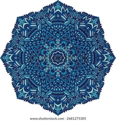 Cute geometric ethnic seamless pattern for fabric. Lacy mandala filigree design element.