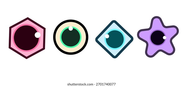 Niedliche geometrische Augen Zeichensatz