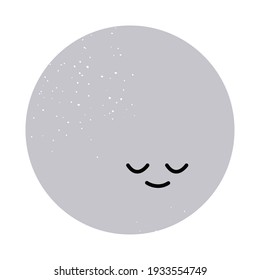 Cute geometric figure with face emotion. Funny character with hand drawn texture. 