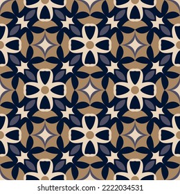 Patrón suave floral geométrico suave.  Las formas de arte superpuestas, las rayas, los polígonos, los segmentos se agrupan y organizan en un orden determinado. Vector. 