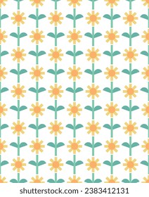 Cute geometric floral seamless pattern  design. Vector illustration.
