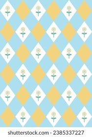 Cute geometric floral seamless pattern  design. Vector illustration.