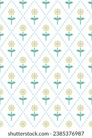 Cute geometric floral seamless pattern  design. Vector illustration.