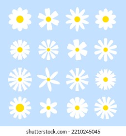 Die Sammlung der geometrischen Blumenbilder wird abgerundet. Weißes Gänsezeichensatz