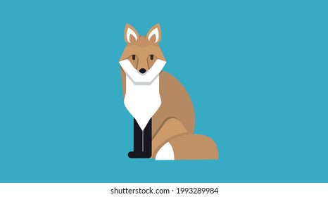 Cute geometric fox, abstract animals