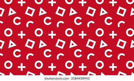 Cute geometric pattern background (red and white)
