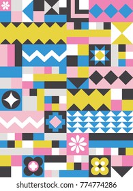 Cute geometric pattern. Card in scandinavian style. Vector illustration.