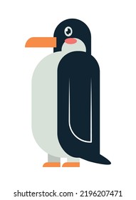 Cute Geometric Penguin On White Background