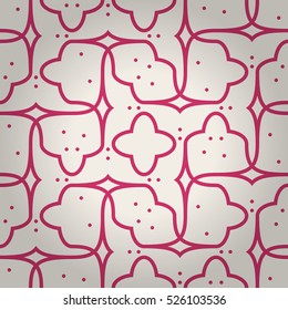 Cute geometric seamless pattern background in labyrinth style. Equable tessellated repeatable backdrop. Vivid, graphical design for web, packing-paper, textile or other purpose. Contemporary tracery.