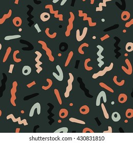 Cute geometric seamless pattern. The chaotic abstract.  Vector illustration.