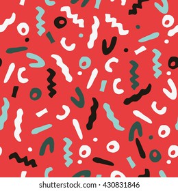 Cute geometric seamless pattern. The chaotic abstract.  Vector illustration.