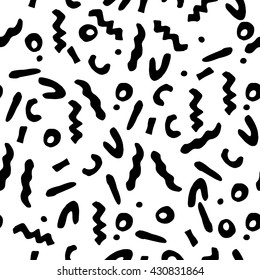 Cute geometric seamless pattern. The chaotic abstract.  Vector illustration.