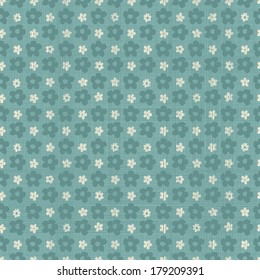 cute geometric seamless pattern with fabric texture effect in faded blue