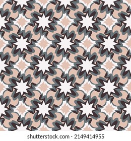 Cute geometric seamless pattern in pastel colors. Overlapping art forms, stripes, polygons, segments are grouped and arranged in a certain order. Vector. 