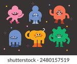 Cute Geometric Shape Mascot Character. Silly and Funny Expression for School Learning Figure