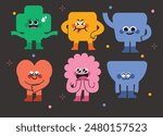 Cute Geometric Shape Mascot Character. Silly and Funny Expression for School Learning Figure