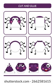 Cute Geometric Spider Shape Matching Activity

