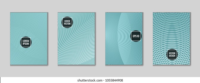 Cute geometrical lines notebook cover background. Minimalistic notepad cover surface set. Colorful title page background for business notebook, dairy or notepad.