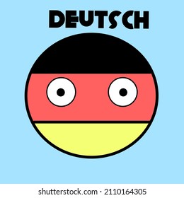 Cute German Flag Emoji Vector