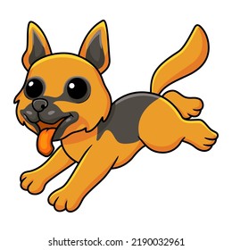 Cute german shepherd dog cartoon running