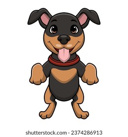 Cute german shepherd dog cartoon on white background