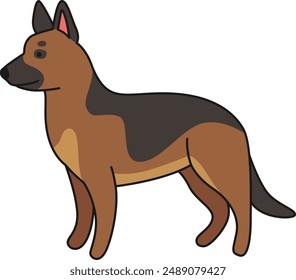 cute german shepherd dog illustration