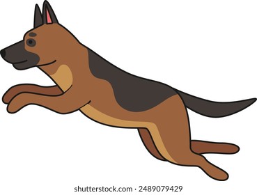 cute german shepherd dog illustration