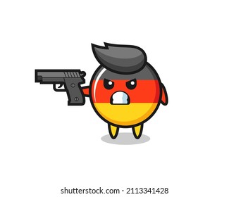 die süße deutschsprachige Zeichentrickserie mit einer Pistole , süßes Design für T-Shirt, Aufkleber, Logo-Element