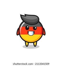 cute germany flag badge mascot with an optimistic face , cute style design for t shirt, sticker, logo element