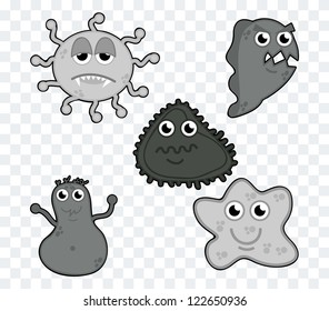 cute germs over gray background. vector illustration