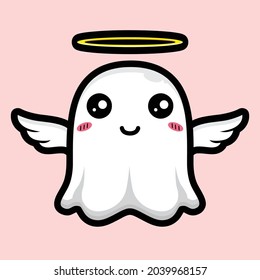 cute ghost angel character design