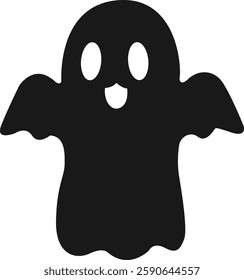 Cute ghost black color silhouette