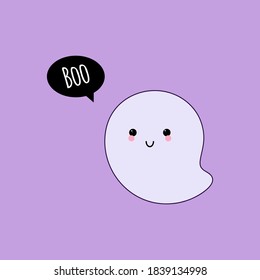 Cute ghost. Boo. Halloween ghost. Vector illustration.