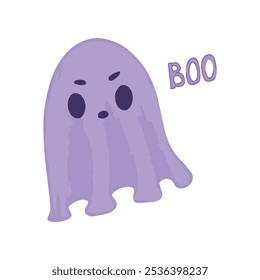 Cute ghost, Boo, Halloween. Vector illustration.