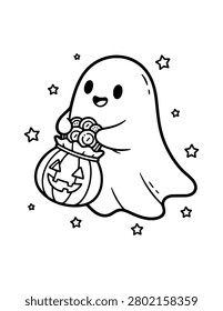 Cute Ghost Carrying Candy