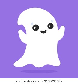 Cute ghost. Cartoon character. Colorful vector illustration. Isolated on color background. Design element. Template for your design, books, stickers, cards.