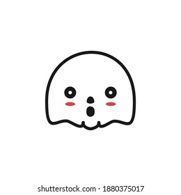 cute ghost cartoon character vector illustration. vector illustration eps 10