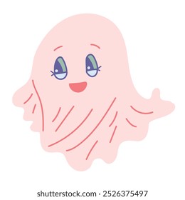 Cute ghost. Cartoon character. Vector illustration. 