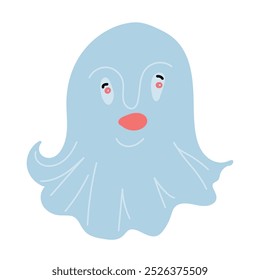 Cute ghost. Cartoon character. Vector illustration. 