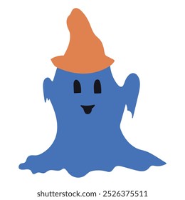 Cute ghost. Cartoon character. Vector illustration. 