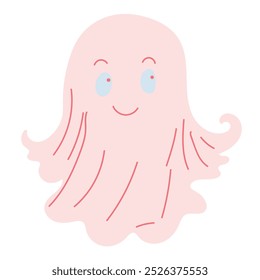 Cute ghost. Cartoon character. Vector illustration. 