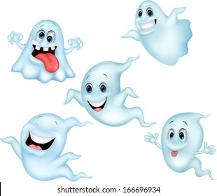 Cute ghost cartoon collection set