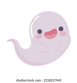 cute ghost cartoon icon isolated