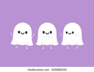 Cute ghost cartoon vector. Ghost character design.