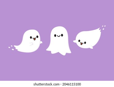 Cute ghost cartoon vector. Ghost character design.