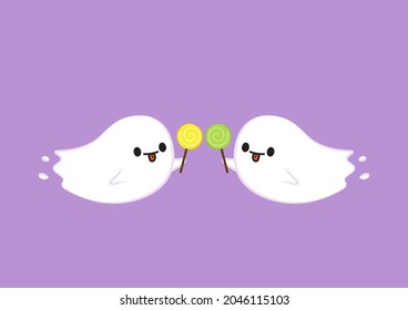 Cute ghost cartoon vector. Ghost character design.