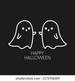 Cute ghost cartoon vector. Halloween party with cute ghost.  Trick or treat with holidays cartoon character.