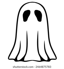 Cute Ghost Cartoon With Vector Style