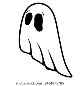 Cute Ghost Cartoon With Vector Style