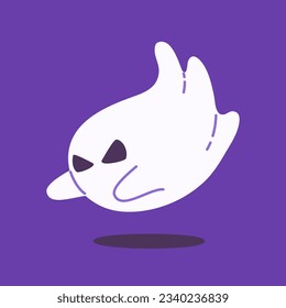 cute ghost cartoon ghost in white cloak halloween scary illustration